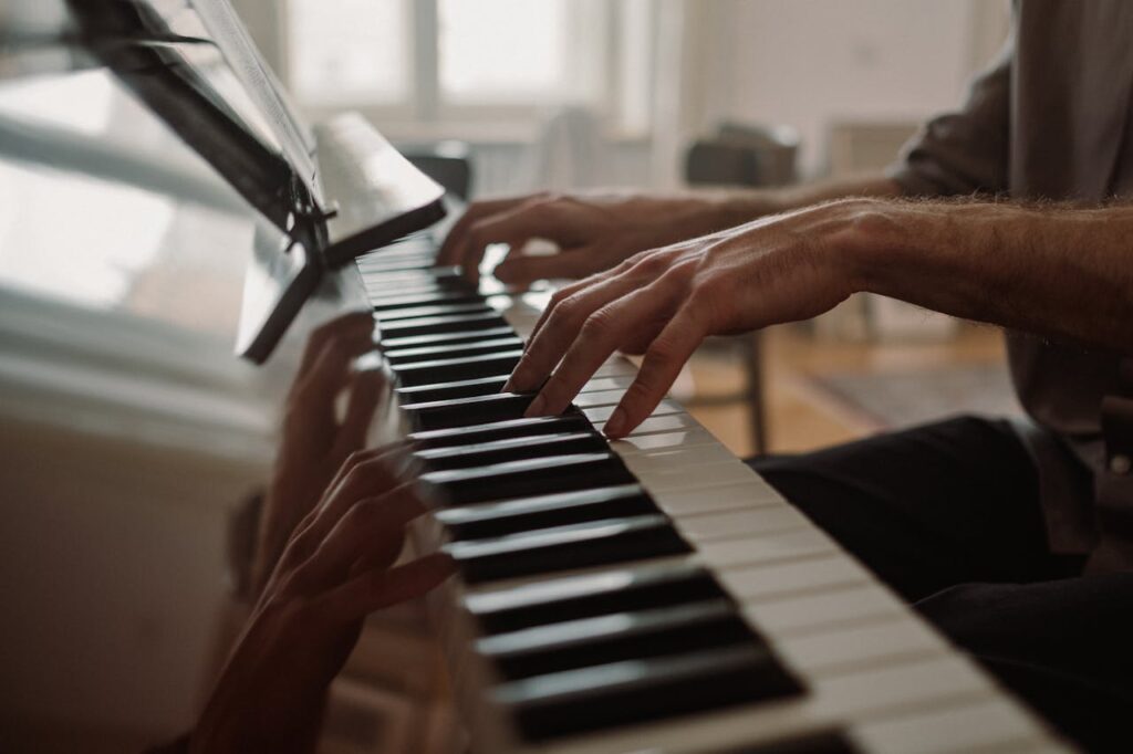 A Person Playing a Piano