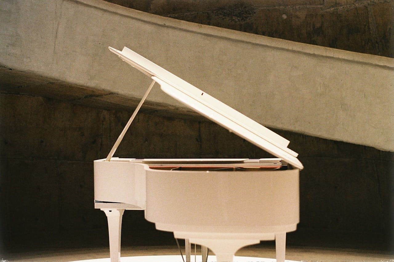 A White Grand Piano