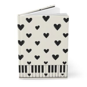 Music Journal Hardcover - A Hearty Piano Keys Music Journal for Music Lessons