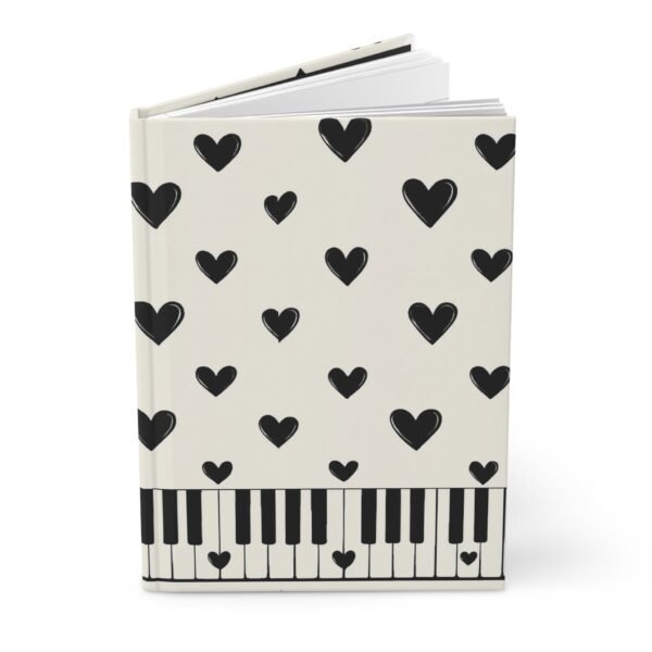 Music Journal Hardcover - A Hearty Piano Keys Music Journal for Music Lessons