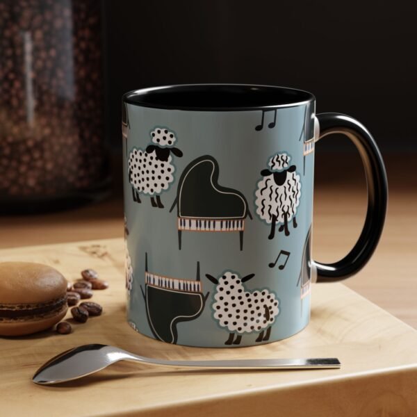 Musical Concert Sheep Coffee Mug - Accent Mug for Music Lovers, Pianist, Music Teacher Gift