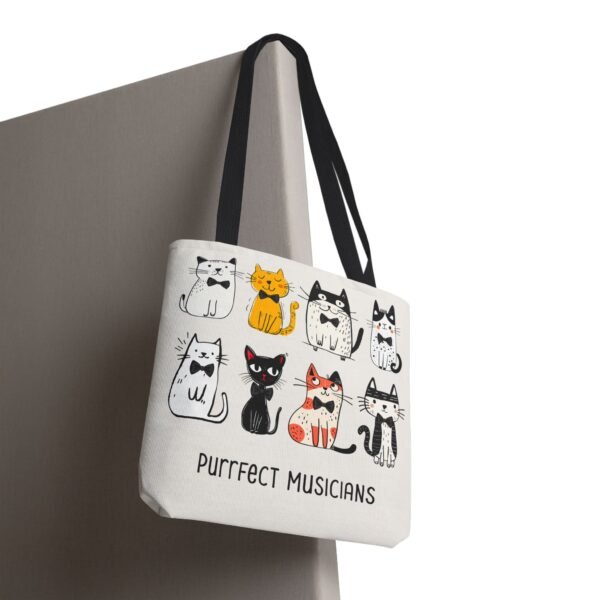 Purrfect Musicians Tote Bag - Cat Lover's Bag, Musician Tote, Funny Music Teacher Bag