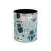 Musical Sea Animals Flute Choir Ceramic Mug 11oz, Color Inside, Music/Teacher Gift, Ocean Theme Drinkware