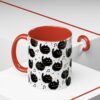 Fuzzy Black Cat Flute Choir Mug, Musical Gift for Music Teacher, Orchestra, Band Musician, 11oz, Color Inside