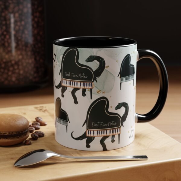 Piano-saurus Musical Mug, Color Inside, Ideal Gift for Music Lovers, Birthdays, Pianist Gift, Music Teacher, 11oz