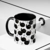 Fuzzy Black Cat Flute Choir Mug, Musical Gift for Music Teacher, Orchestra, Band Musician, 11oz, Color Inside