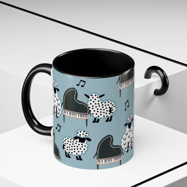 Musical Concert Sheep Coffee Mug - Accent Mug for Music Lovers, Pianist, Music Teacher Gift