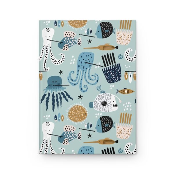 Hardcover Journal Matte Musical Sea Animals Flute Choir | Music Lesson Teacher Notebook
