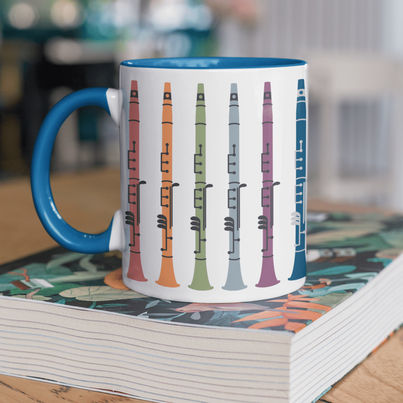 Colorful Clarinet Accent Mug, Music Lover Gift, Clarinet Choir Teacher Mug