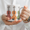 Colorful Violin Ceramic Mug, Music Lover Gift, Violinist, Music Teacher Coffee Cup, Fun Musical Gift, Orchestra Gift 11oz or 15oz