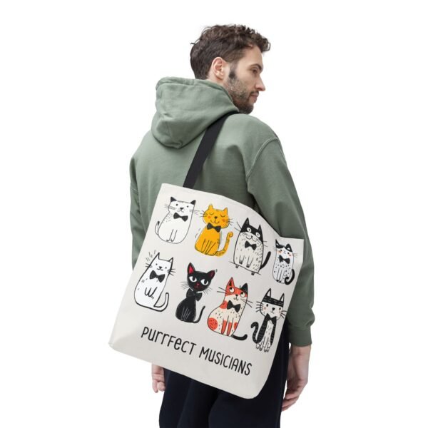 Purrfect Musicians Tote Bag - Cat Lover's Bag, Musician Tote, Funny Music Teacher Bag