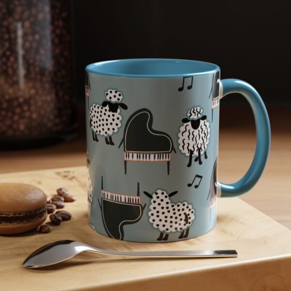 Musical Concert Sheep Coffee Mug - Accent Mug for Music Lovers, Pianist, Music Teacher Gift