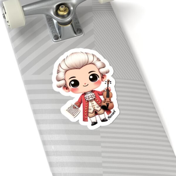 Kawaii Mozart Kiss-Cut Stickers, Music Lover Gifts, Tumbler Sticker, Cute Amadeus Stickers, Musician Gift Stickers