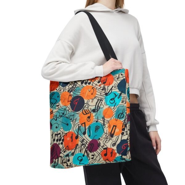 Music Lesson Bag - Colorful Music Notes Tote Bag, Musician Gift, Teacher Bag , Art Tote, Piano Lesson Bag, Unisex