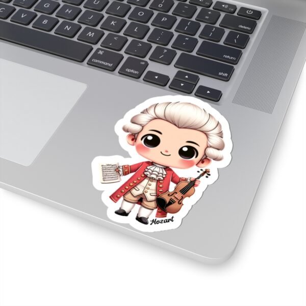 Kawaii Mozart Kiss-Cut Stickers, Music Lover Gifts, Tumbler Sticker, Cute Amadeus Stickers, Musician Gift Stickers