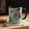 Musical Sea Animals Flute Choir Ceramic Mug 11oz, Color Inside, Music/Teacher Gift, Ocean Theme Drinkware