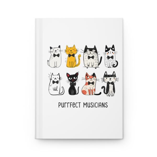 Cat-Themed Hardcover Journal | Puurfect Musicians Cat Lover Gift | Music Lesson Notebook