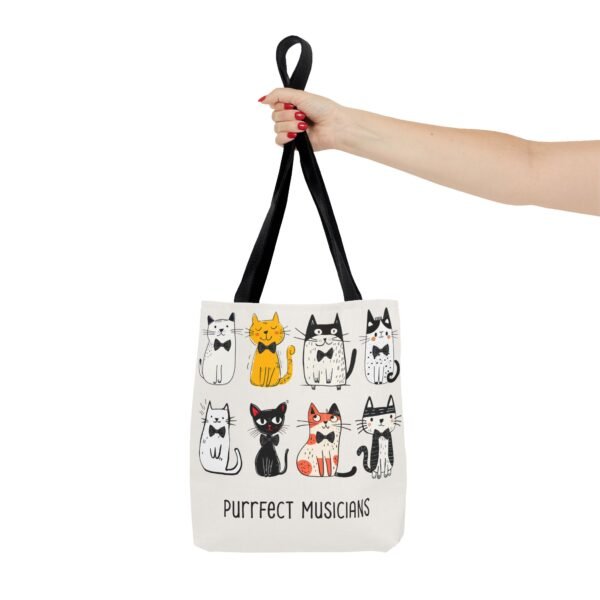 Purrfect Musicians Tote Bag - Cat Lover's Bag, Musician Tote, Funny Music Teacher Bag