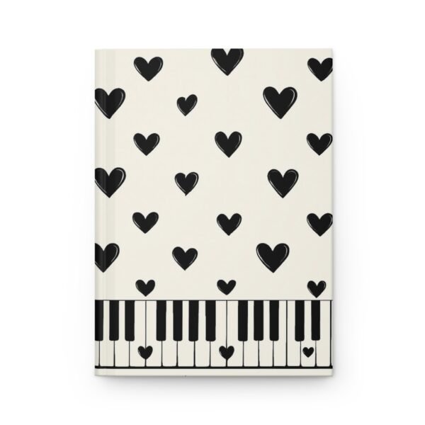 Music Journal Hardcover - A Hearty Piano Keys Music Journal for Music Lessons