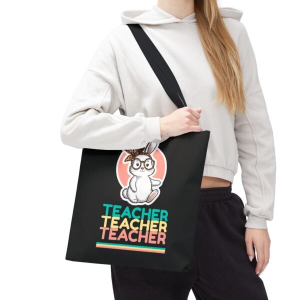 Cute Teacher Rabbit Tote Bag - Perfect for Educators and School Gear, Easter Bunny Tote Bag, Teacher Appreciation Gift, Classroom Tote, Back