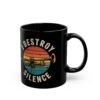 Musician Trumpet Black Mug - I Destroy Silence Coffee Cup for Musicians, Gifts for Music Lovers, Band Mugs, Jazz Enthusiast, Music Teacher
