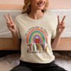 It's A Good Day to Teach Tiny Humans Unisex Teacher Tee, Gift for Educators, Teacher Appreciation, Classroom Shirt, Cute Rainbow Design