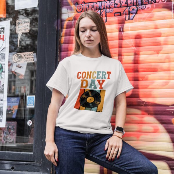 Concert Day Retro Musician Tee, Unisex Heavy Cotton Shirt, Gift for Educators, Music Camp, Festival Outfit
