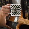 Retro Music Teacher Ceramic Mug - Perfect Gift for Educators, Retro Style, 11oz or 15oz, Cute Teacher Appreciation, Coffee Lover's Gift