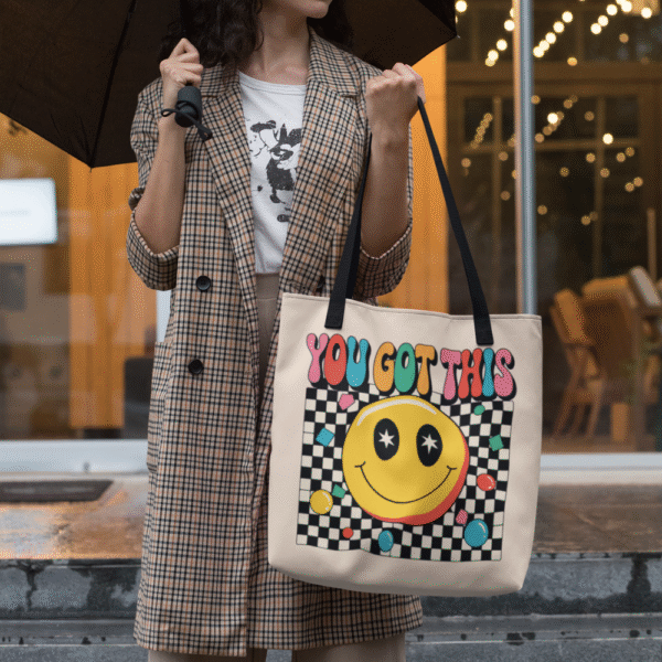 You Got This Positive Vibes Tote Bag, Everyday Carry Teacher Bag, Cute Shopping Bag, Cheerful Gift for Friends