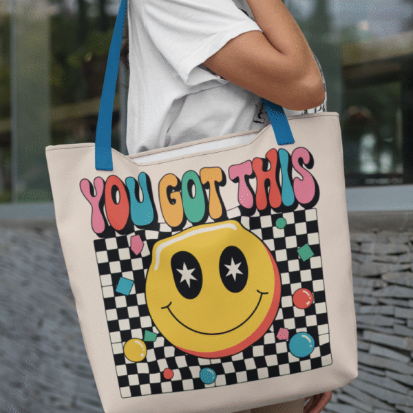 You Got This Positive Vibes Tote Bag, Everyday Carry Teacher Bag, Cute Shopping Bag, Cheerful Gift for Friends