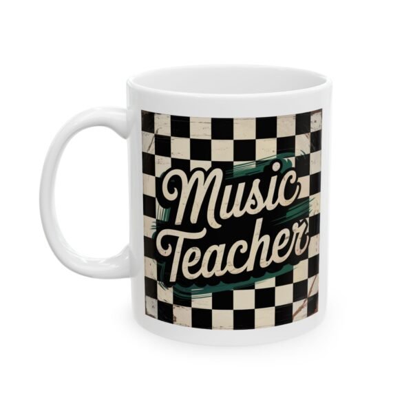 Retro Music Teacher Ceramic Mug - Perfect Gift for Educators, Retro Style, 11oz or 15oz, Cute Teacher Appreciation, Coffee Lover's Gift