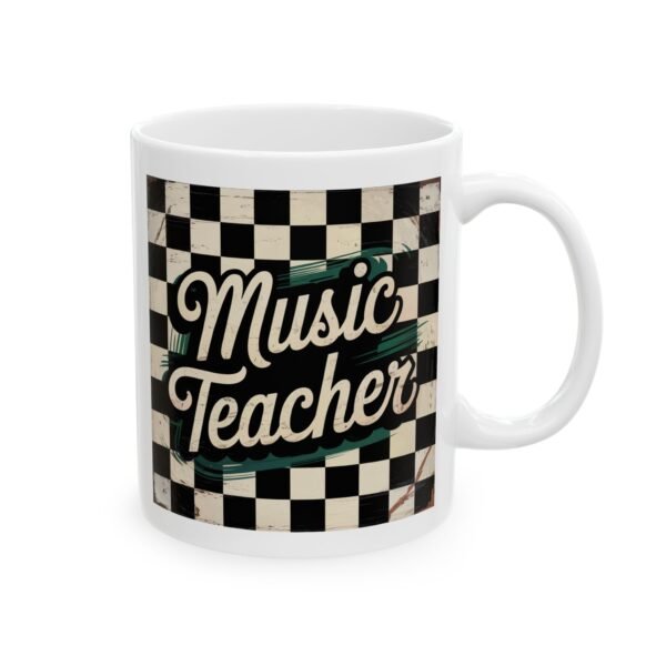 Retro Music Teacher Ceramic Mug - Perfect Gift for Educators, Retro Style, 11oz or 15oz, Cute Teacher Appreciation, Coffee Lover's Gift