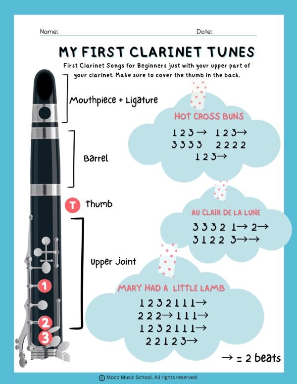 No-Prep First Day of Clarinet Lesson | First Songs for Beginners, Band Class