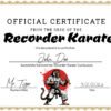 Recorder Karate Certificate | Fun Music Award for Elementary Students