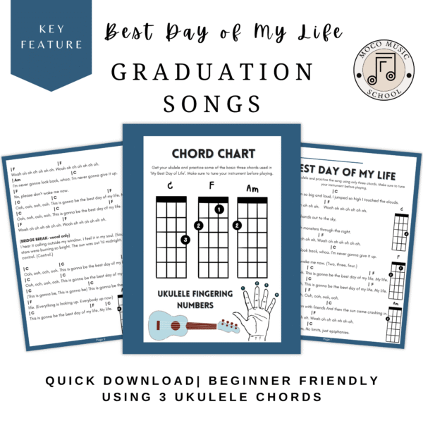 "Best Day of My Life" Ukulele Chord Chart & Sheet Music | Graduation Songs