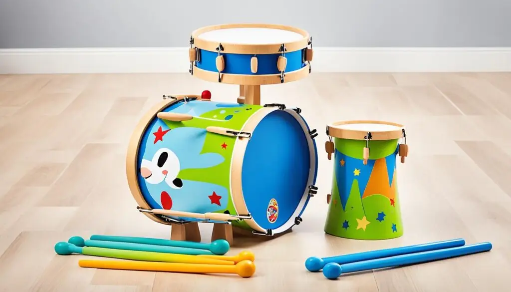 wooden drum set for toddlers