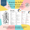 No Prep First Day of Violin Class- Quiz Worksheet, Answer Key, & Coloring Page