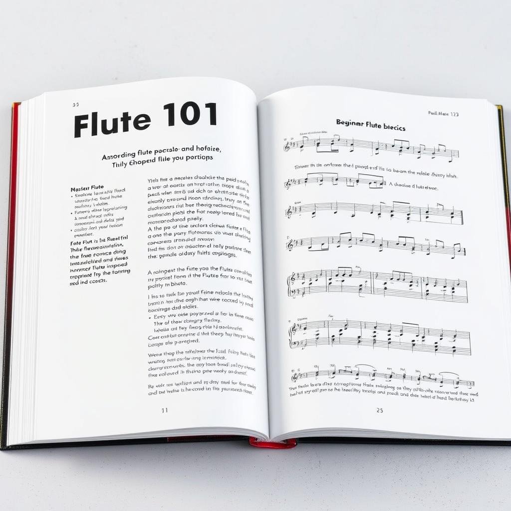 Flute 101: Mastering the Basics book open to exercise page Flute 101: Mastering the Basics book open to exercise page