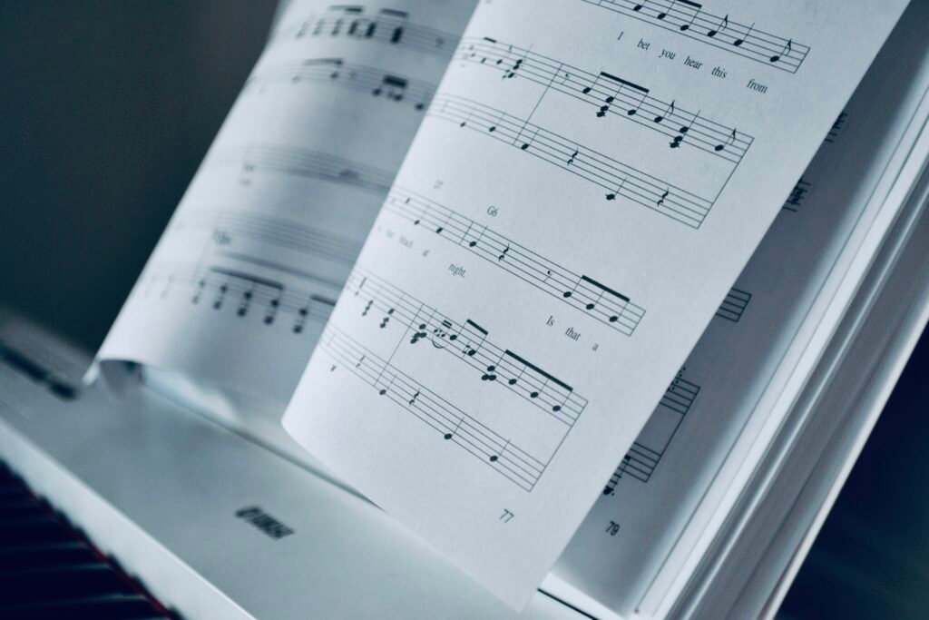musical notes on white surface musical notes on white surface
